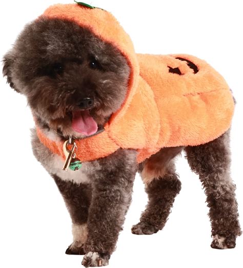 Dog Pumpkin Costume Halloween Puppy Fleece Hoodie Clothes