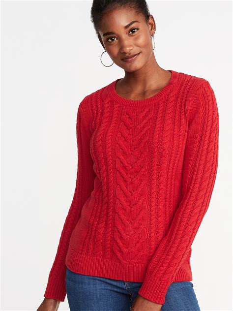 product photo | Cable knit sweater womens, Sweaters for women, Red ...