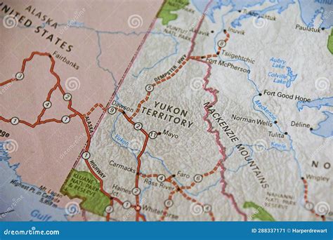 Map Image of Yukon Territory, Canada Stock Image - Image of mayo, dempster: 288337171