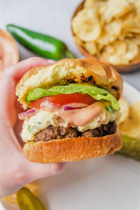 Jalapeno Popper Burgers - Reluctant Entertainer