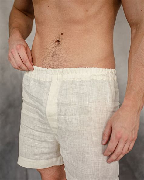 Linen Shorts, Organic Sleep Boxer, Pajama Shorts, Men's Linen Underwear ...
