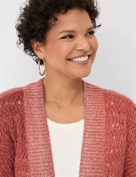 Classic Long Sleeve Open Front Stit | LaneBryant