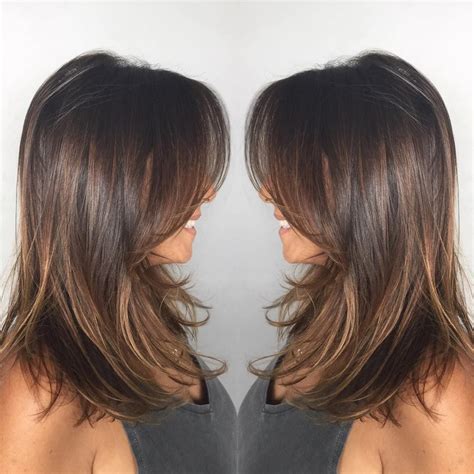 Dark-Ash-Brown Mid-Length Hair with Wispy Layers | Haircuts for medium ...