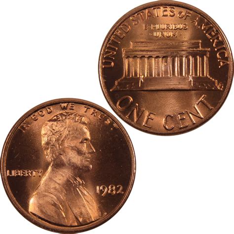 1982 Large Date Lincoln Memorial Cent Uncirculated Copper Penny 1c