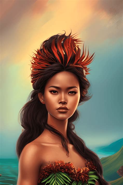 Beautiful Hawaiian Goddess Pele 4K Graphic · Creative Fabrica