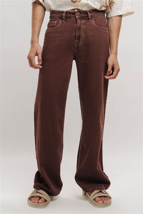 Brown Men's Straight Jeans