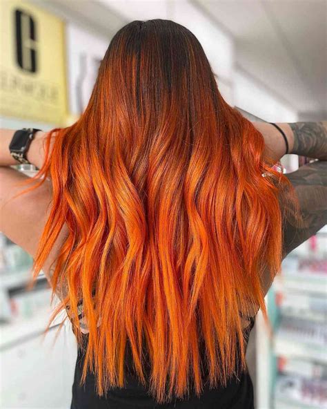 Orange Highlights In Brown Hair Image detail for -orangy red tone with ...