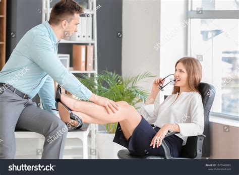 Sexy Secretary Seducing Her Boss Office Stock Photo 1977440885 ...