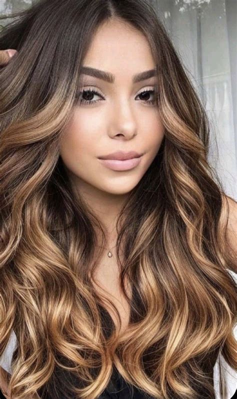 Highlights For Dark Brown Hair, Brunette Hair With Highlights, Long ...