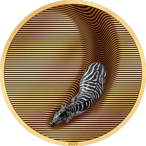 Camouflage of Nature - Zebra gilded variant silver coin (2023 Powercoin) - AgAuNEWS
