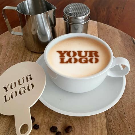 Logo Personalized Coffee Stencil Organic Plastic. Request Your Free 3D ...