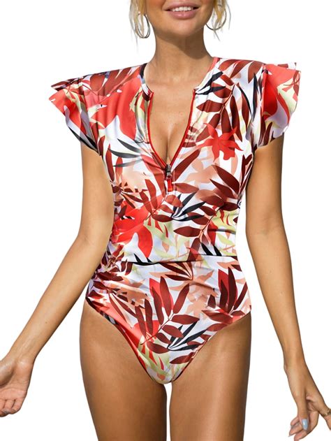 BIKINX One Piece Swimsuits for Women Ruffle Bathing Suits - Walmart.com