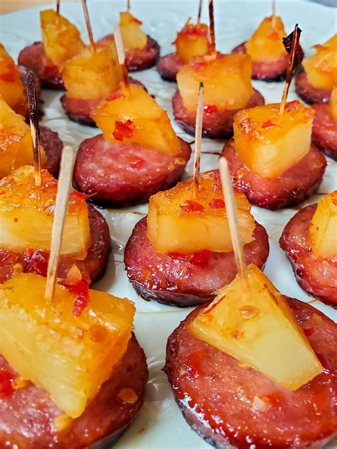 Kielbasa Bites - Three Chicks and a Whisk | Recipe | Appetizer bites, Yummy appetizers, Finger ...