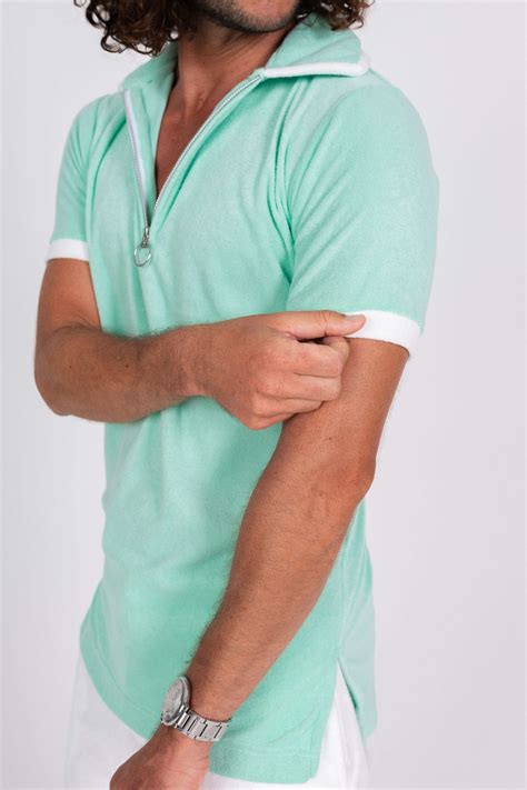 Terry Cloth Polo with Zipper | Afterlight Leisure Clothing
