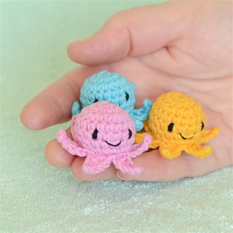 Small Octopus Mini Crochet Sea Creature Tiny Amigurumi Ocean - Etsy