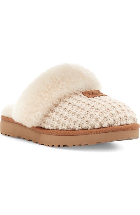 UGG® Cozy Knit Genuine Shearling Slipper (Women) | Nordstrom | Womens ...