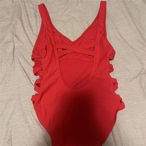 Large red one piece swimsuit - Depop