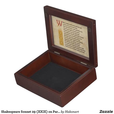 Shakespeare Sonnet 29 (XXIX) on Parchment Keepsake Box | Keepsake boxes ...