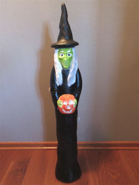 Vtg Don Featherstone Halloween Lighted Witch Blow Mold - 36" Tall- REAL ...