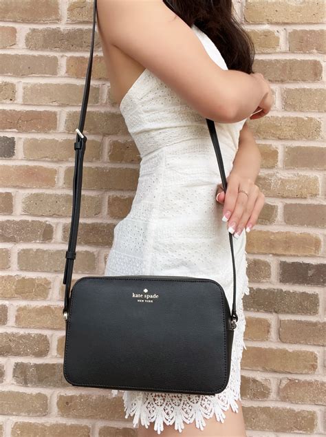 Kate Spade Harper Leather Camera Bag Top Zip Crossbody Black - Walmart.com