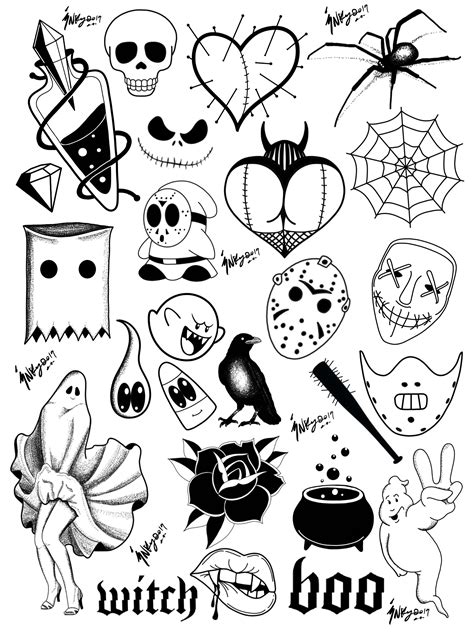 Halloween Flash Tattoos, And Free Tarot Card Readings With Every Tatto ...