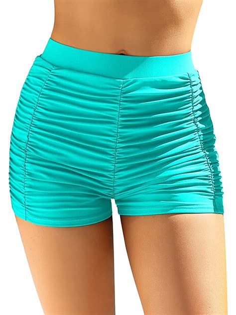 Charmo Womens Swim Shorts High Waisted Tummy Control Swimsuit Bottoms ...