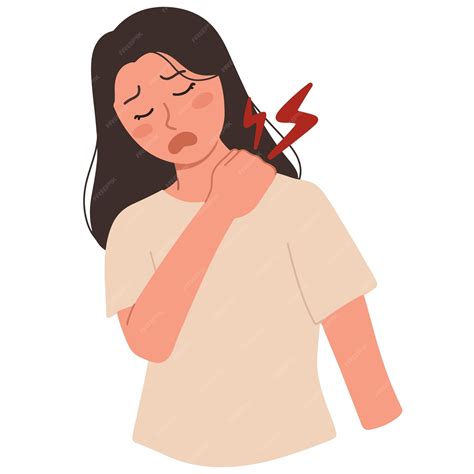 Premium Vector | Woman having a neck and shoulder pain illustration