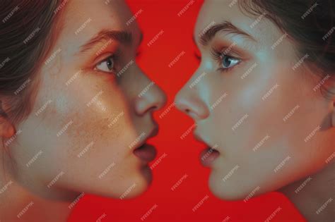 Two women standing back to back looking in opposite directions Suitable ...