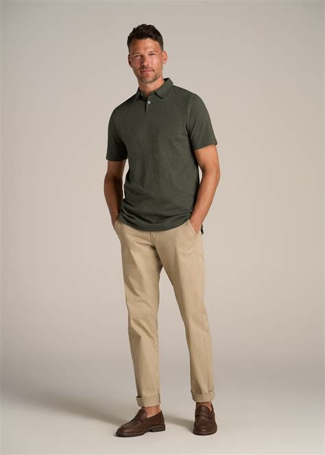 Slub Self Collar Tall Polo Shirt | American Tall | Polo outfit men ...