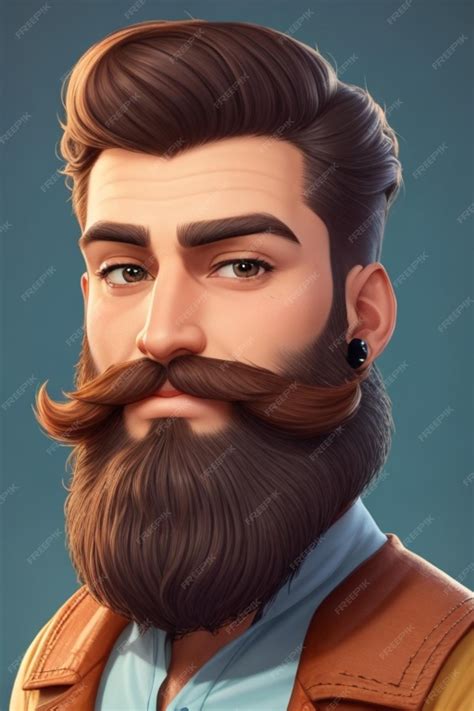 Premium Photo | A handsome cartoon character with beard