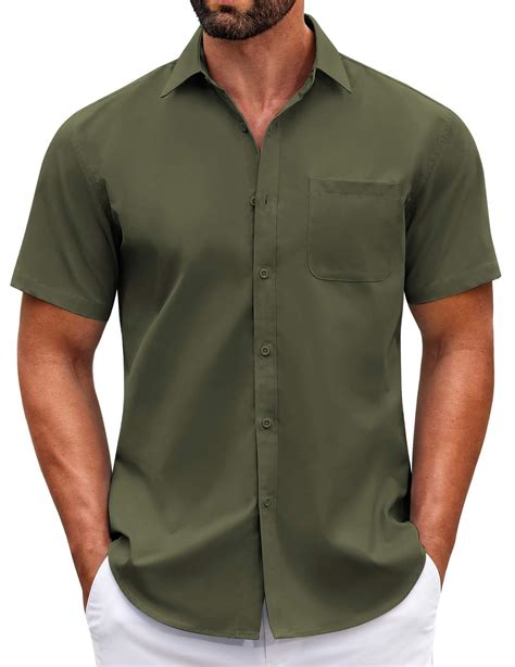 Amazon.com: COOFANDY Mens Short Sleeve Casual Button Down Shirts Summer ...