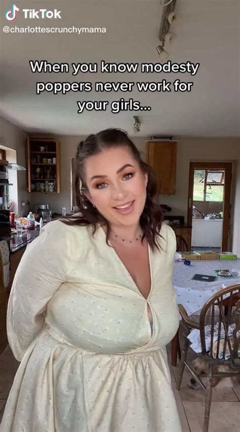 Busty woman's big boobs burst out of dress as she claims 'modesty never ...