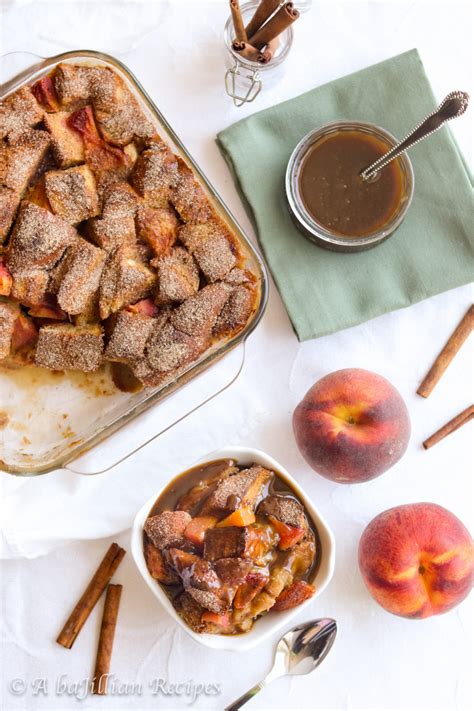 Peach Bread Pudding - A baJillian Recipes