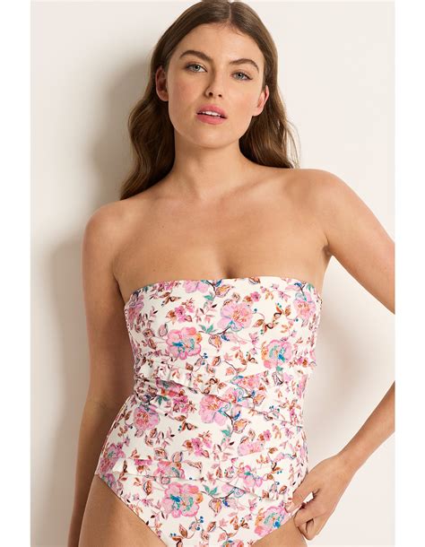 Monte & Lou Saneesha Spliced Bandeau One Piece Swimsuit | David Jones