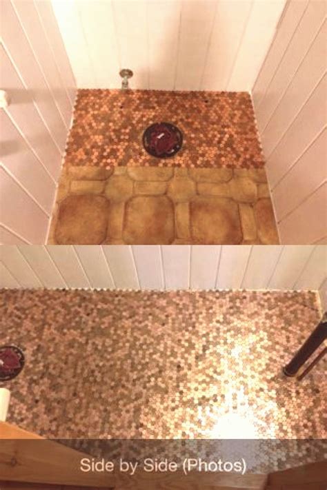 Bathroom Floor Made Of Pennies - Flooring Blog
