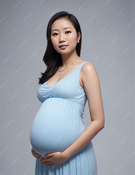 Young pregnant asian woman generated by AI | Premium AI-generated image