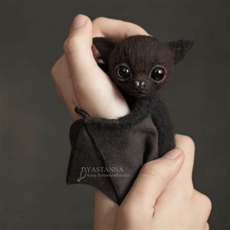 Plush Black Little Bat/Baby Bat Toy/ Wool Bat Toy | Etsy
