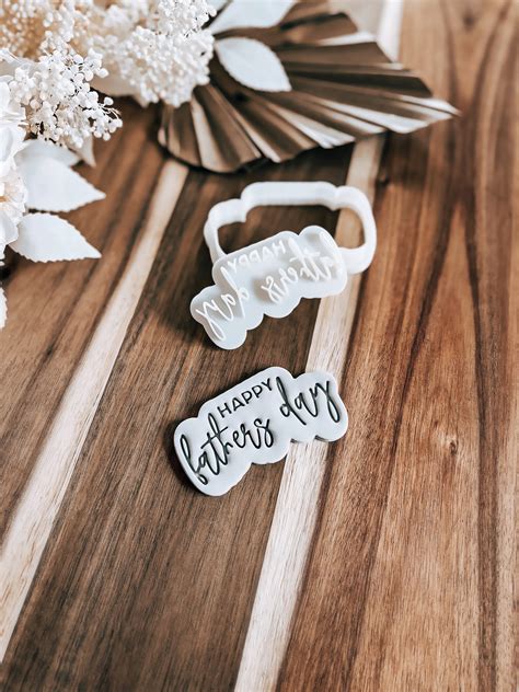 Happy Father's Day (Cursive) Stamp & Cutter - Perfect for Fondant ...