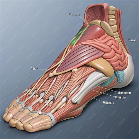 Human Foot Muscle Diagram Medical and Educational Illustration ...
