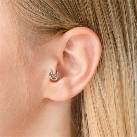 Stacked Tragus Earring, Tragus Jewelry, 16g Tragus Clicker, Tragus ...