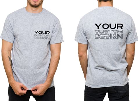 Front and Back Your Custom Logo Design Shirt, Personalized T-shirt, Your Own Message Slogan Logo ...