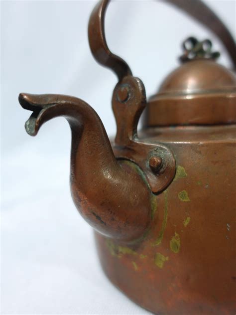 Antique 1840 A Small French Copper Tea Kettle, TC#06 For Sale at 1stDibs