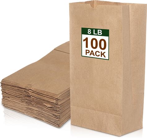Amazon.com: 200 Count Brown Kraft Paper Bags for Snacks Disposable ...