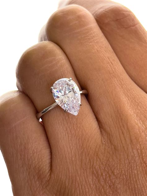 Teardrop Engagement Ring Thin Band at Tara Brothers blog
