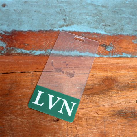 Clear LVN Badge Buddy Vertical with Green Border for Licensed Vocational Nurses - Green ...