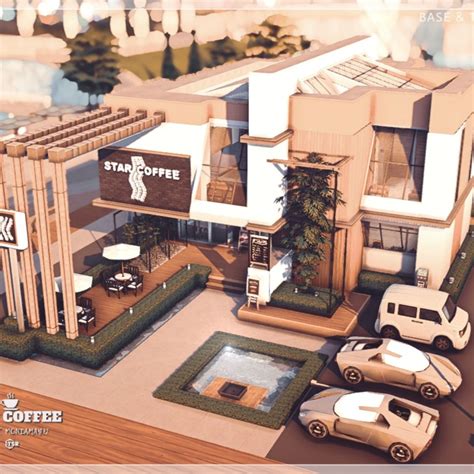 Star Coffee Cafe Restaurant in Sims 4 Community Lot Base Game | Sims 4 ...