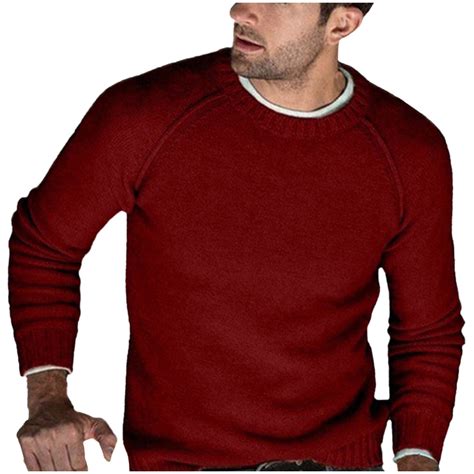 Entyinea Men's Crewneck Sweater Soft Casual Sweaters for Men Classic ...