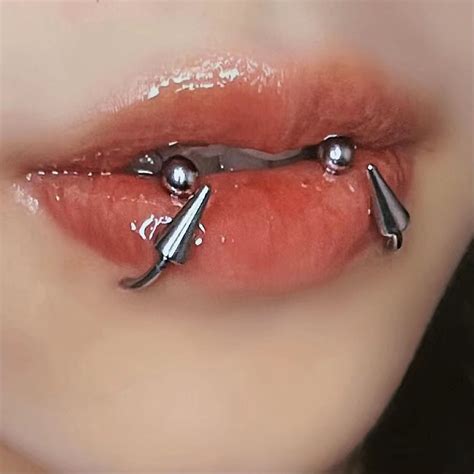 Titanium Spike Labret Stud Lip Piercings Devil Lip Stud Punk - Etsy ...