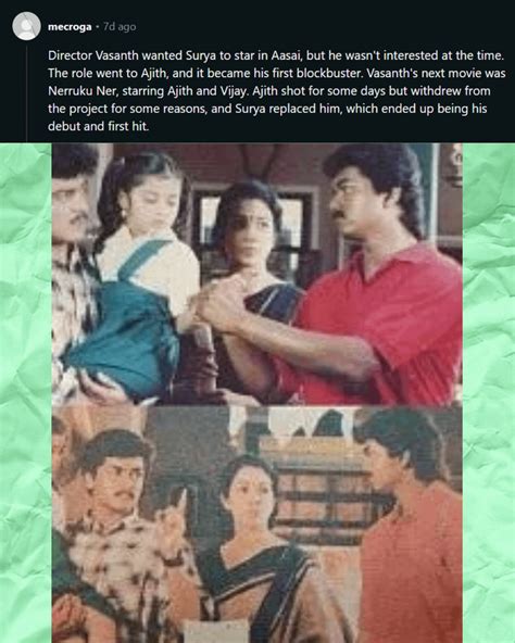 The recastings by Director Vasanth || Trivia Tuesdays #5 : r/kollywood