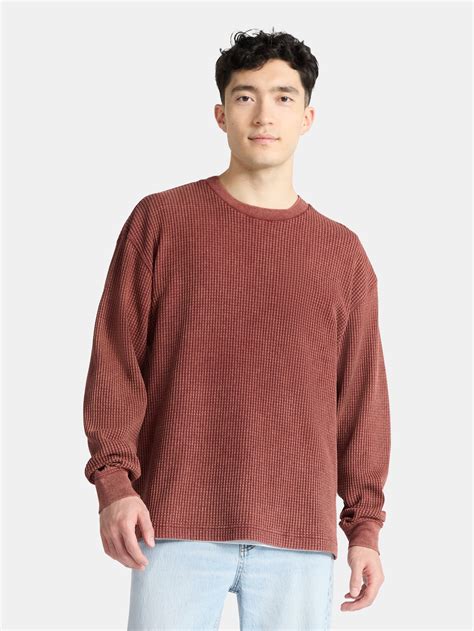 No Boundaries Thermal Tee with Long Sleeves, Men's & Big Men's ...